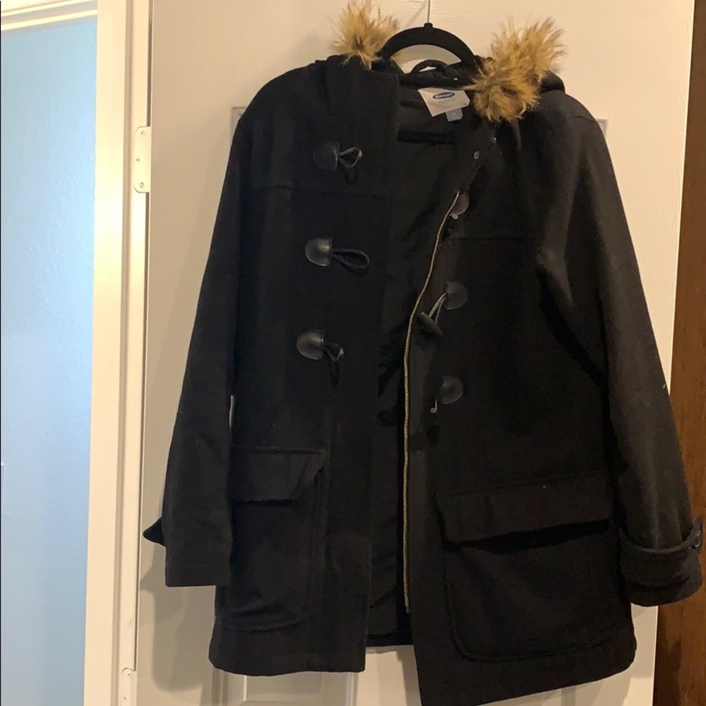 Old navy winter jacket. Wool style with fur